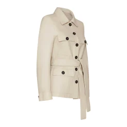 Discount Ivory Leather Safari Jacket | Damen KLEIDUNG