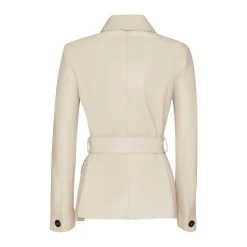 Discount Ivory Leather Safari Jacket | Damen KLEIDUNG