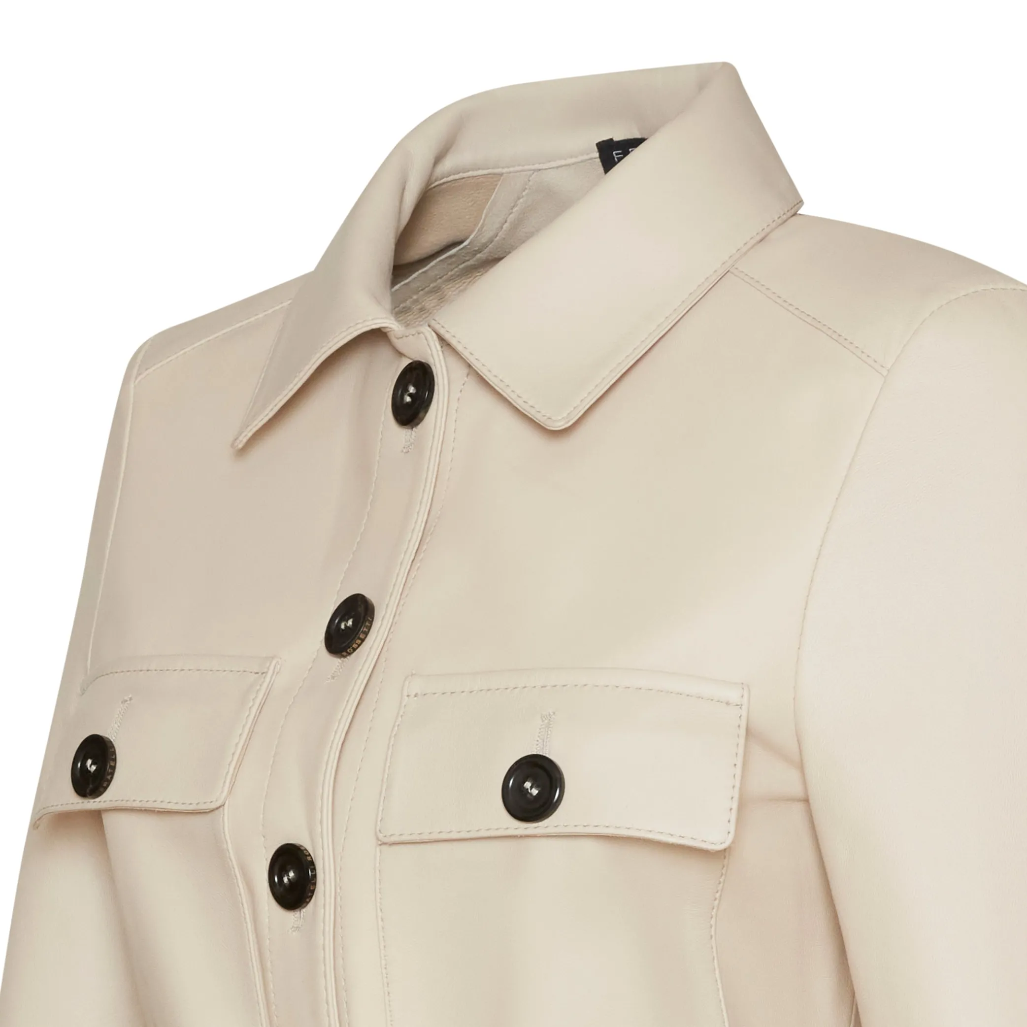 Discount Ivory Leather Safari Jacket | Damen KLEIDUNG