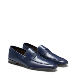Online Men's Navy Blue Leather Loafer | Herren MOKASSINS