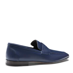 Online Men's Navy Blue Leather Loafer | Herren MOKASSINS