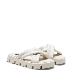 Shop Milk-white Leather Sandal | Damen FLUFFY SANDAL|SANDALEN