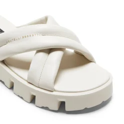 Shop Milk-white Leather Sandal | Damen FLUFFY SANDAL|SANDALEN