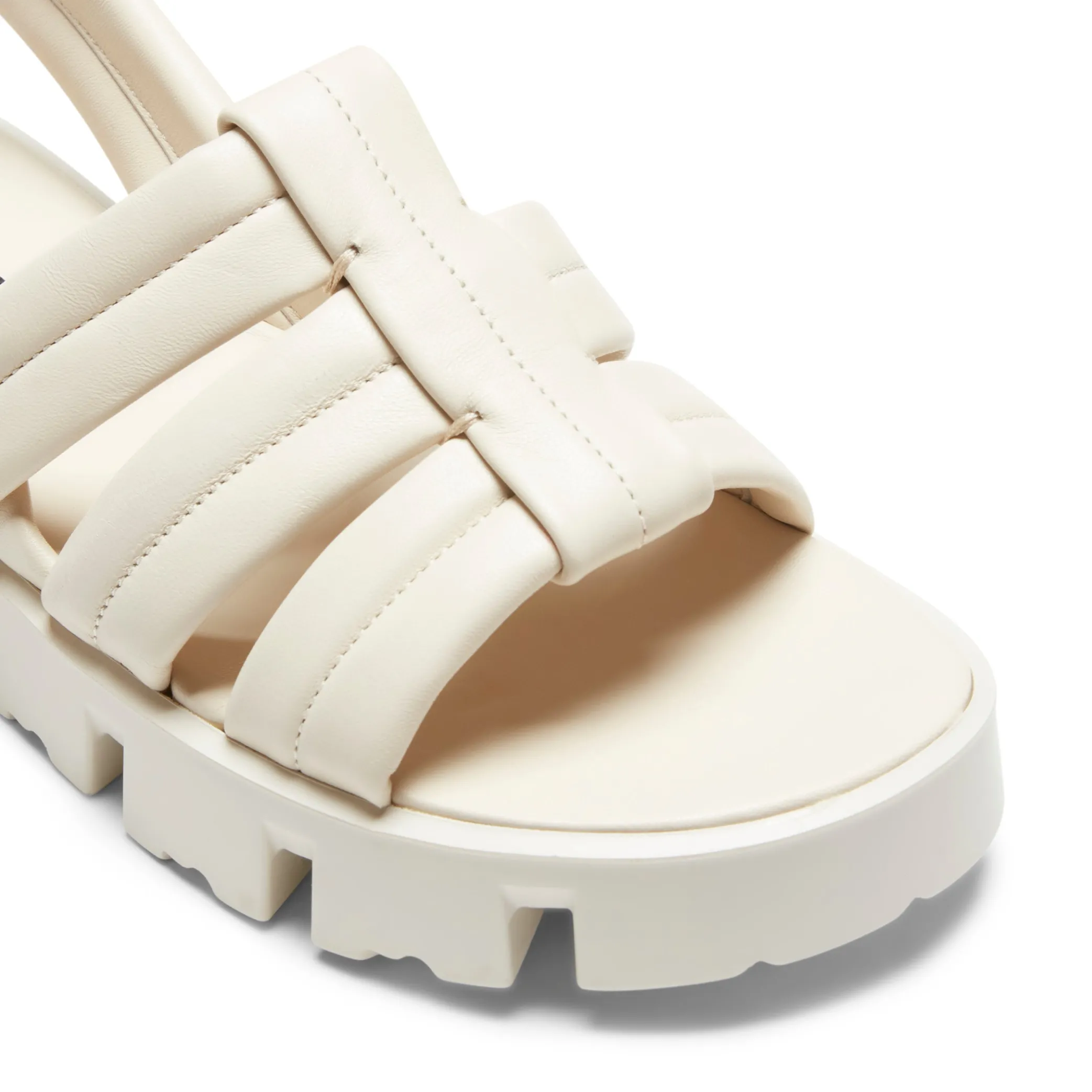 Best Milk-white Leather Sandal | Damen FLUFFY SANDAL|SANDALEN