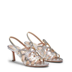 Outlet Sandalo Donna In Pelle Argento- Damen GARDEN PARTY|SANDALEN