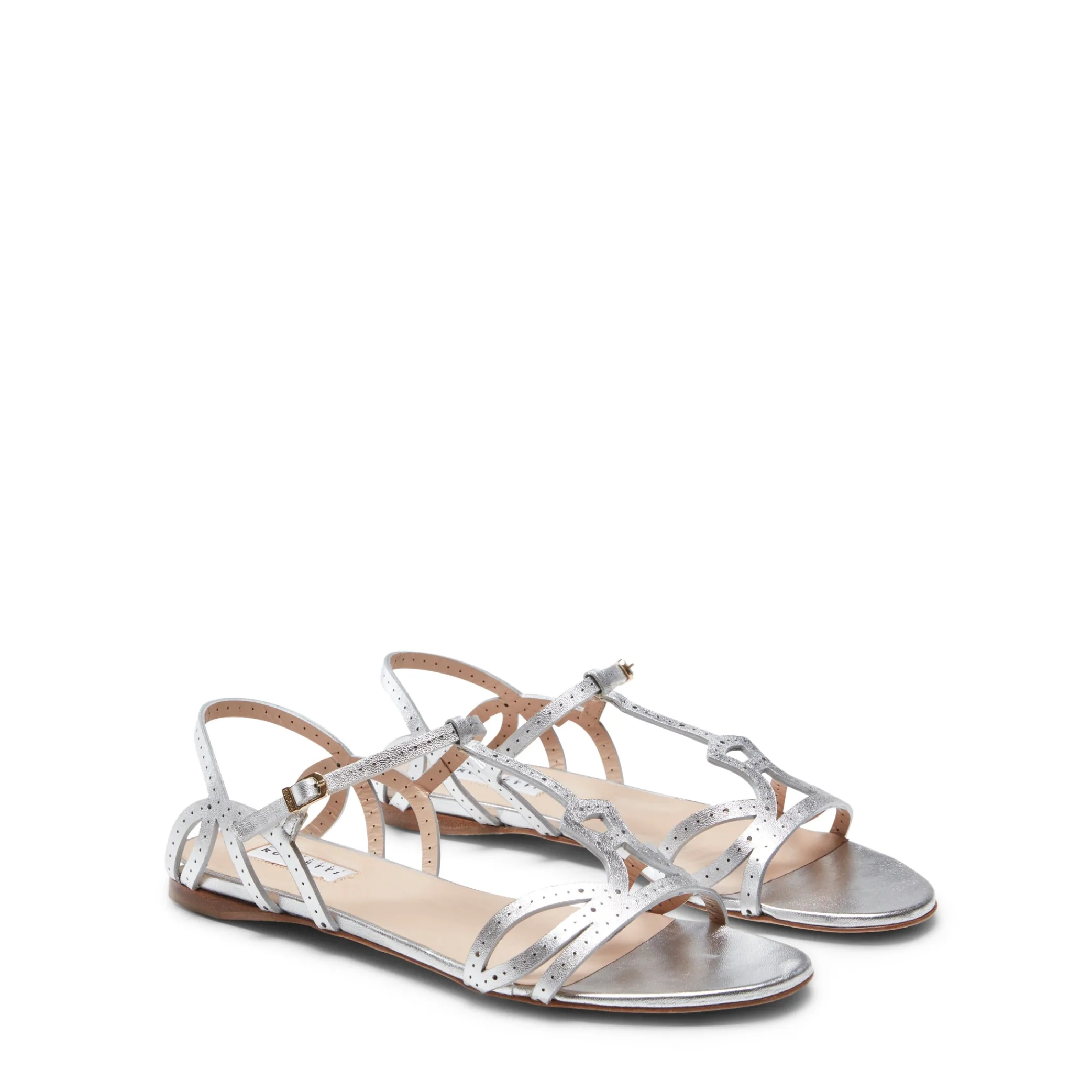 Outlet Sandalo Donna In Pelle Argento- Damen GARDEN PARTY|SANDALEN