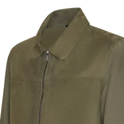Outlet Green Suede Jacket | Herren KLEIDUNG
