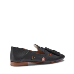 Sale Slipper Donna In Pelle Nera- Damen CHARMS CODE|SLIP ON