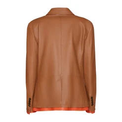 Fashion Nappa Leather Blazer With Contrasting Edging | Damen KLEIDUNG