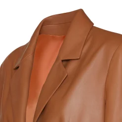 Fashion Nappa Leather Blazer With Contrasting Edging | Damen KLEIDUNG